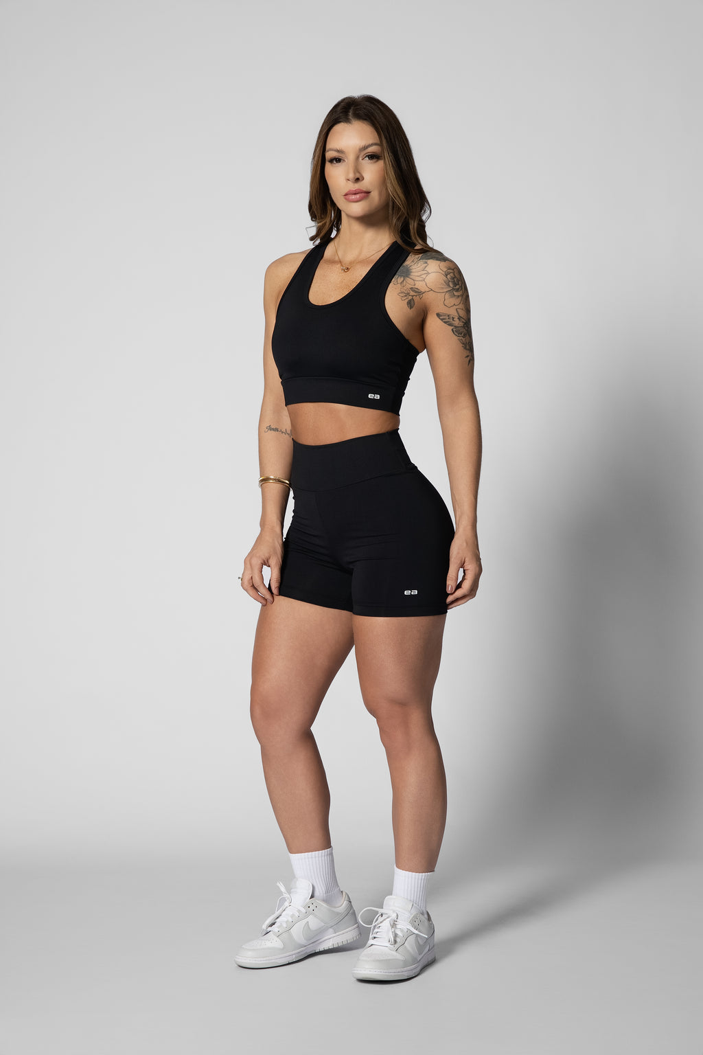 Short curto cós alto preto