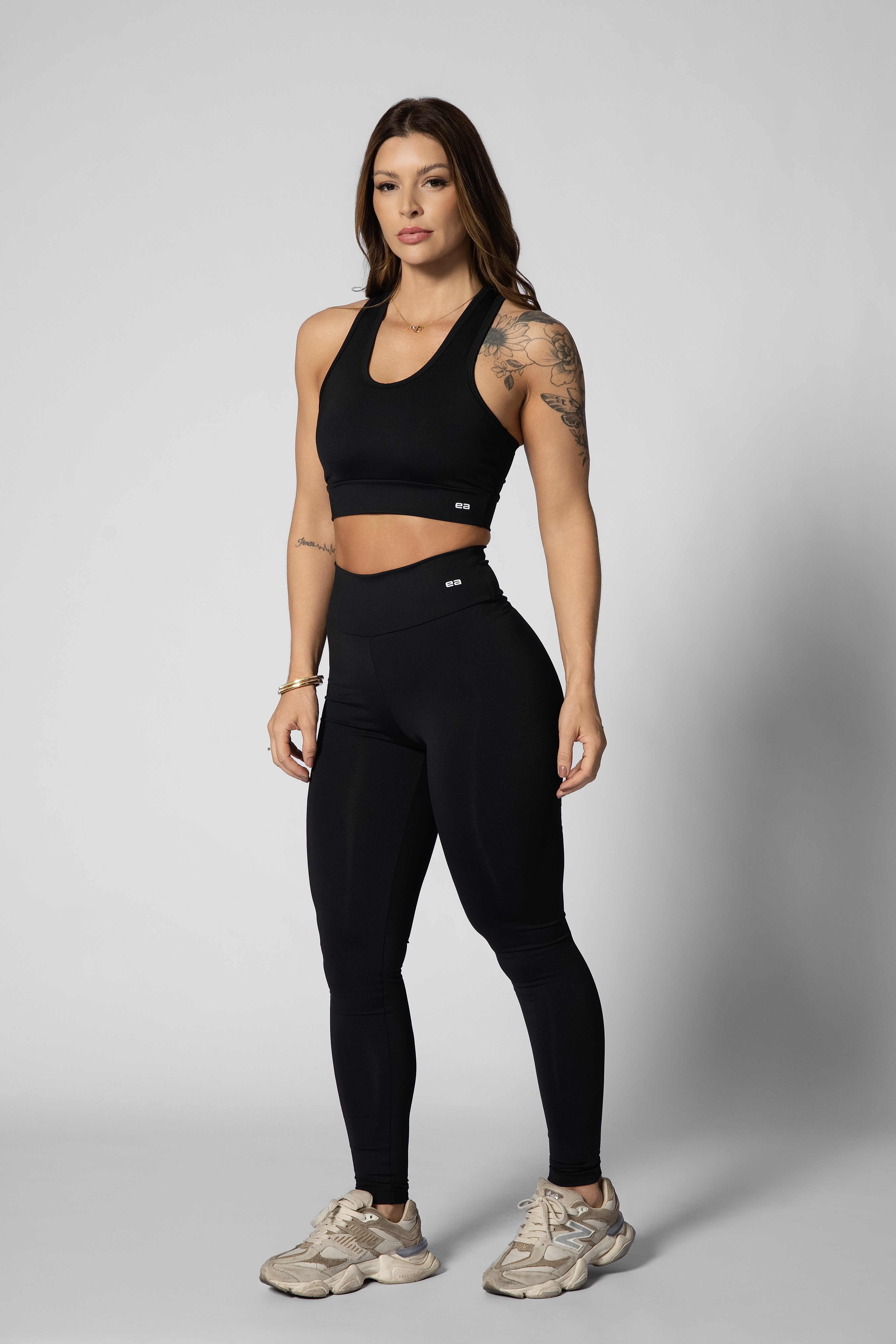 Legging de cós alto preta