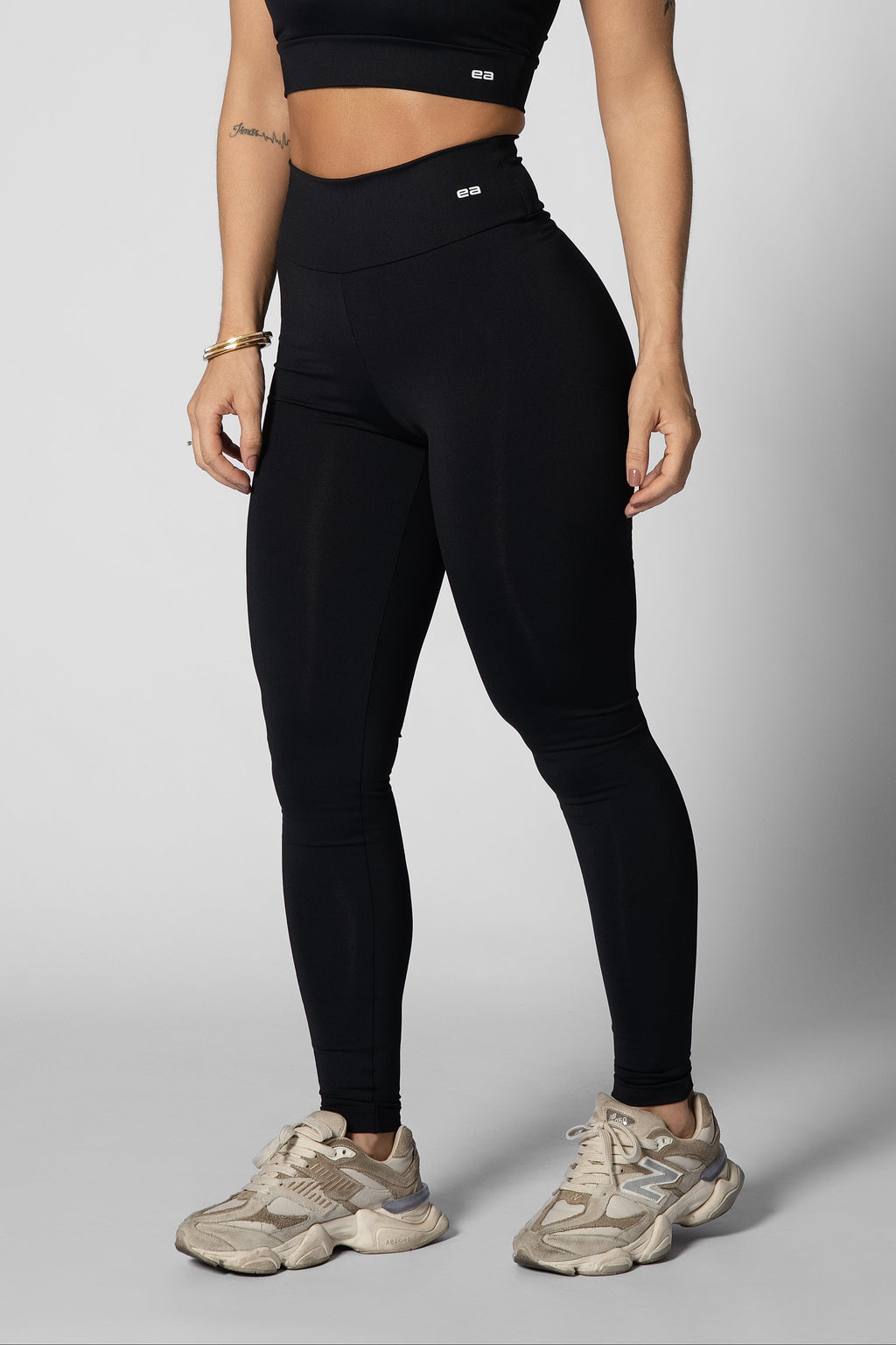 Legging de cós alto preta