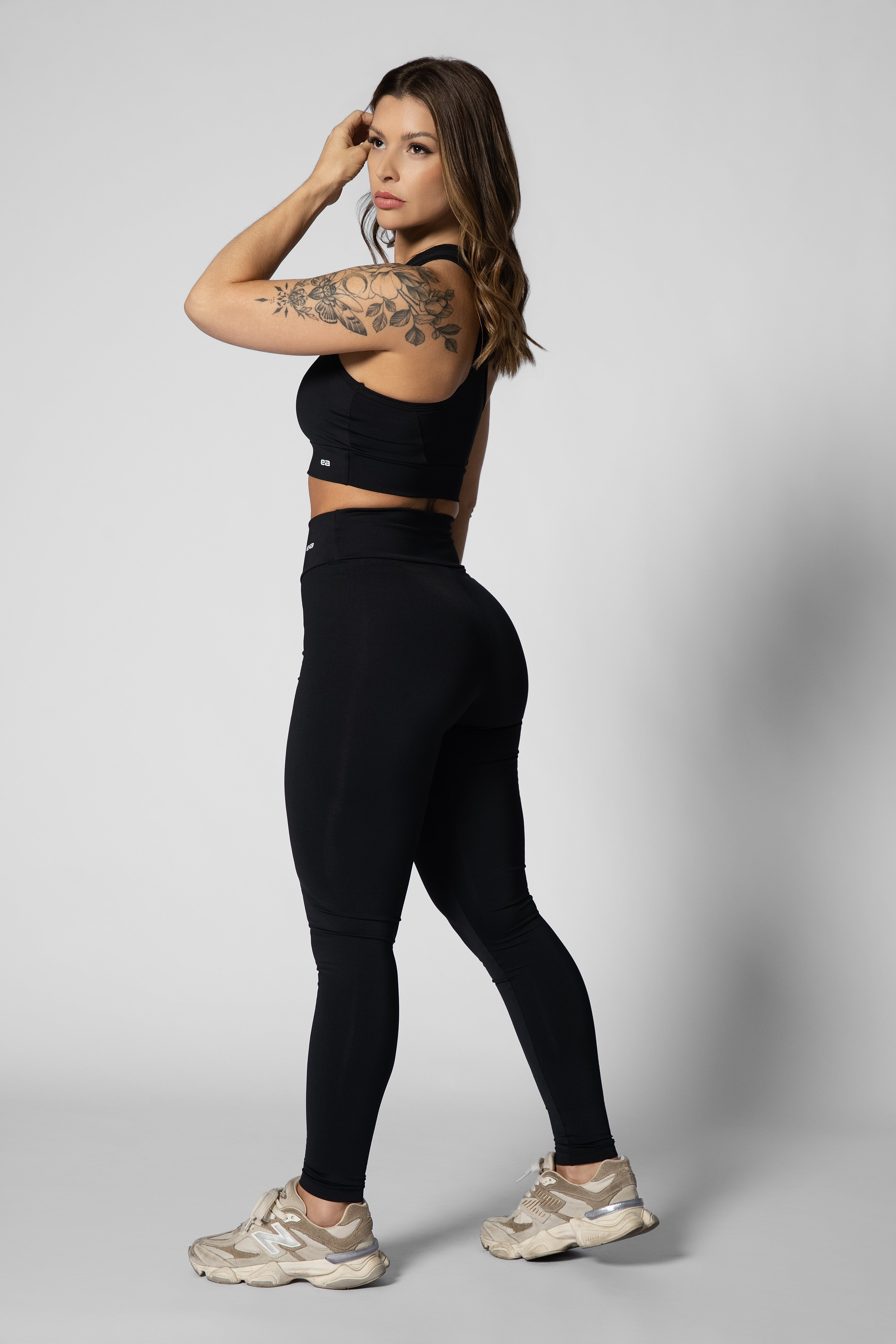 Legging de cós alto preta