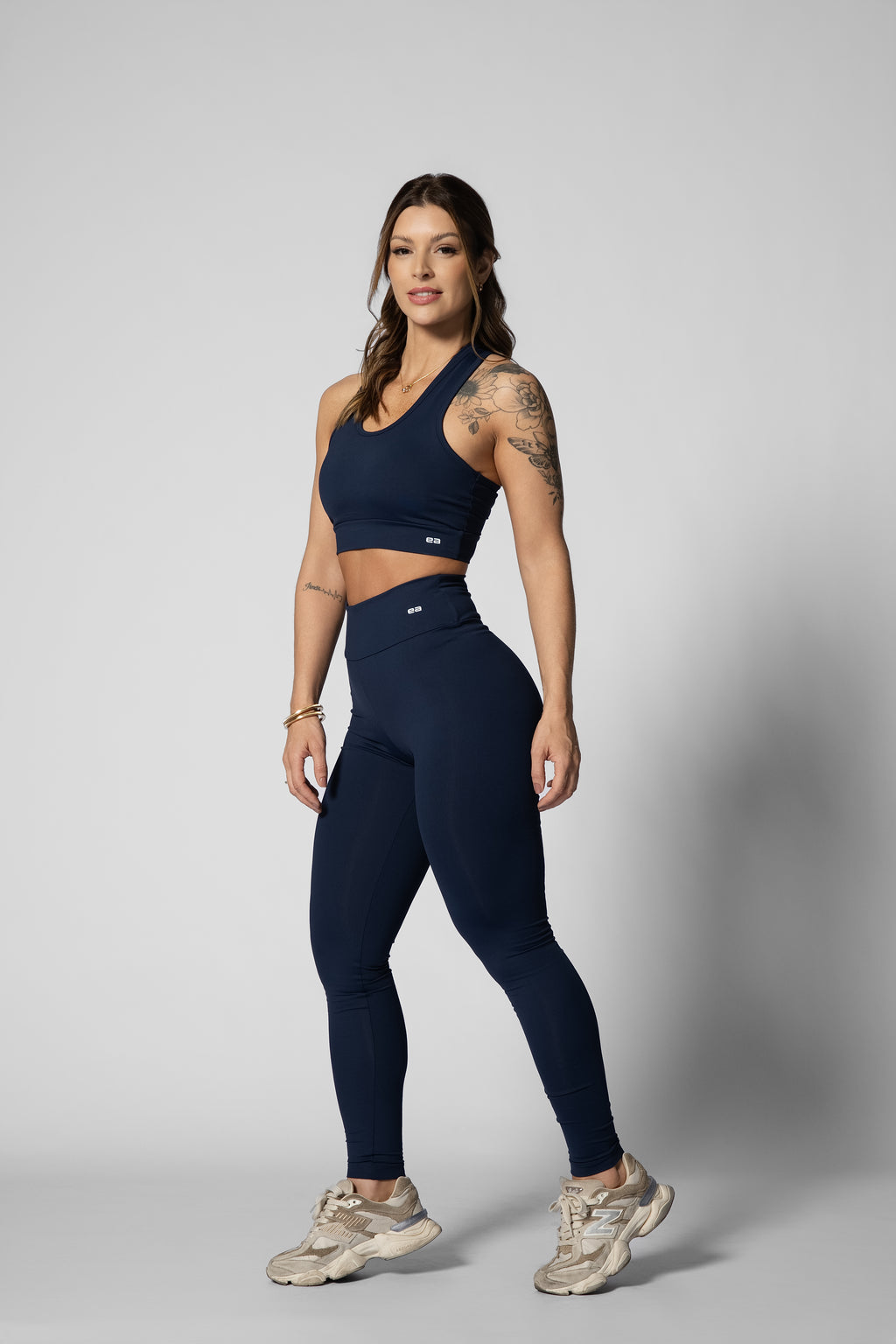 Legging de cós alto azul marinho