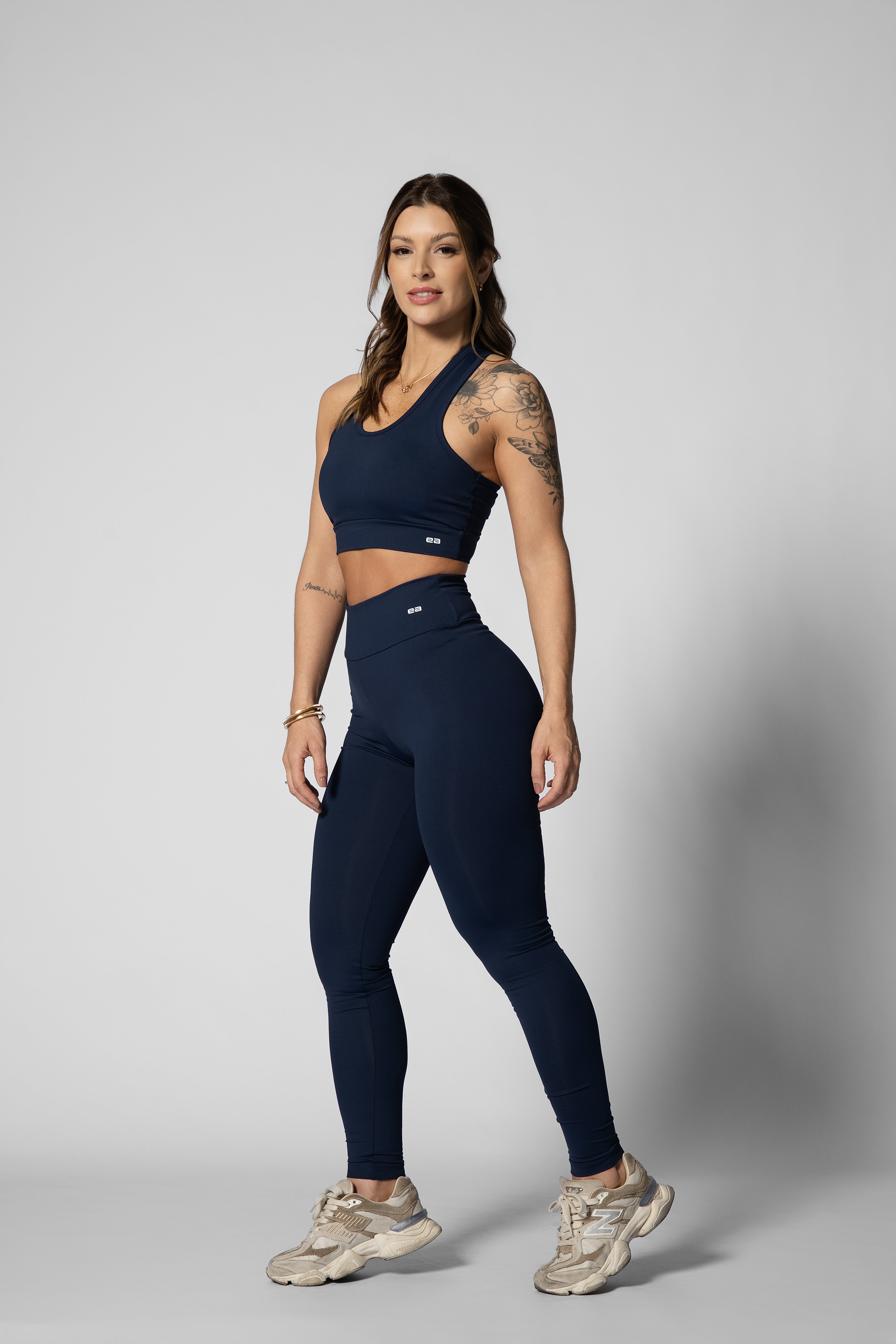 Legging de cós alto azul marinho