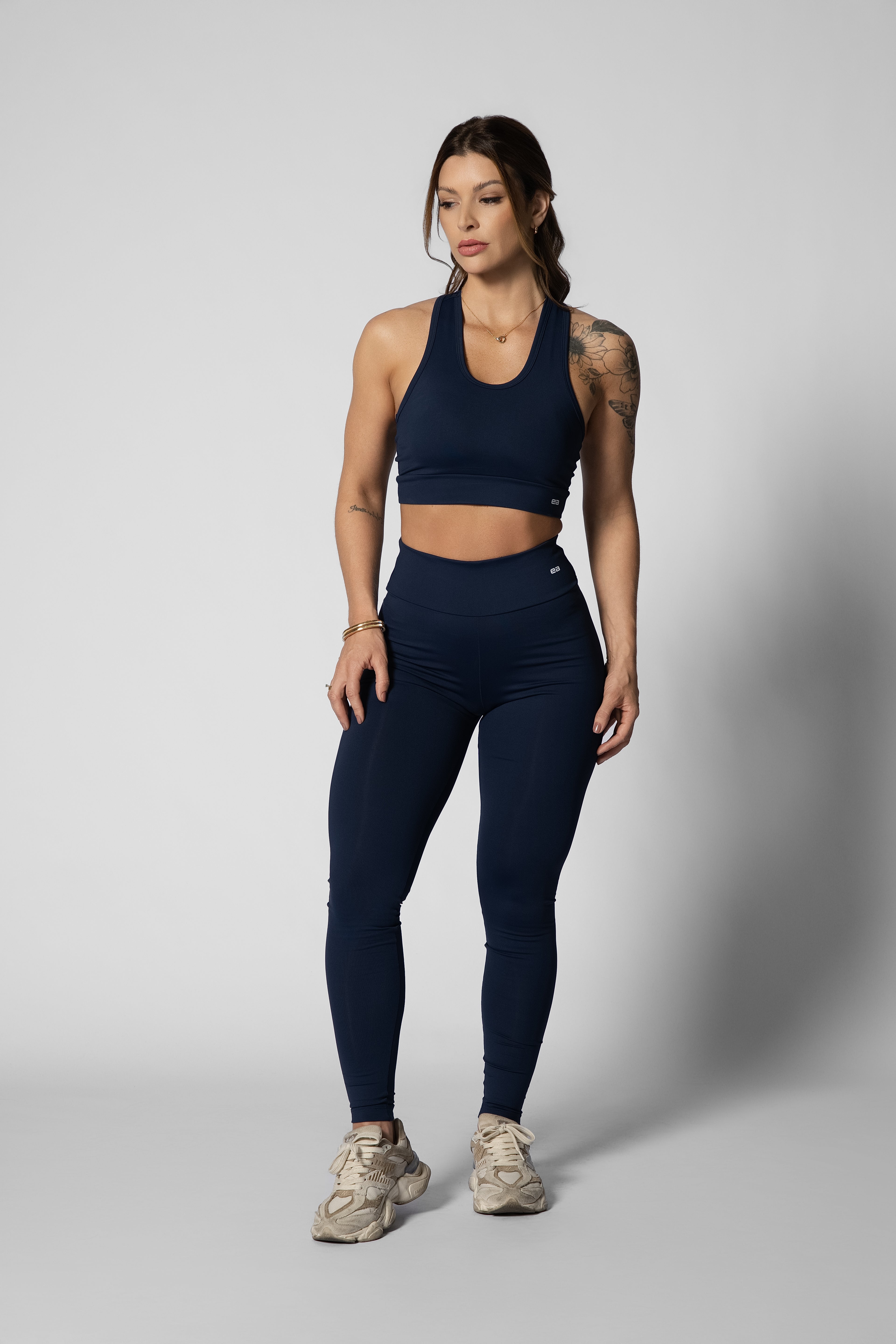 Legging de cós alto azul marinho