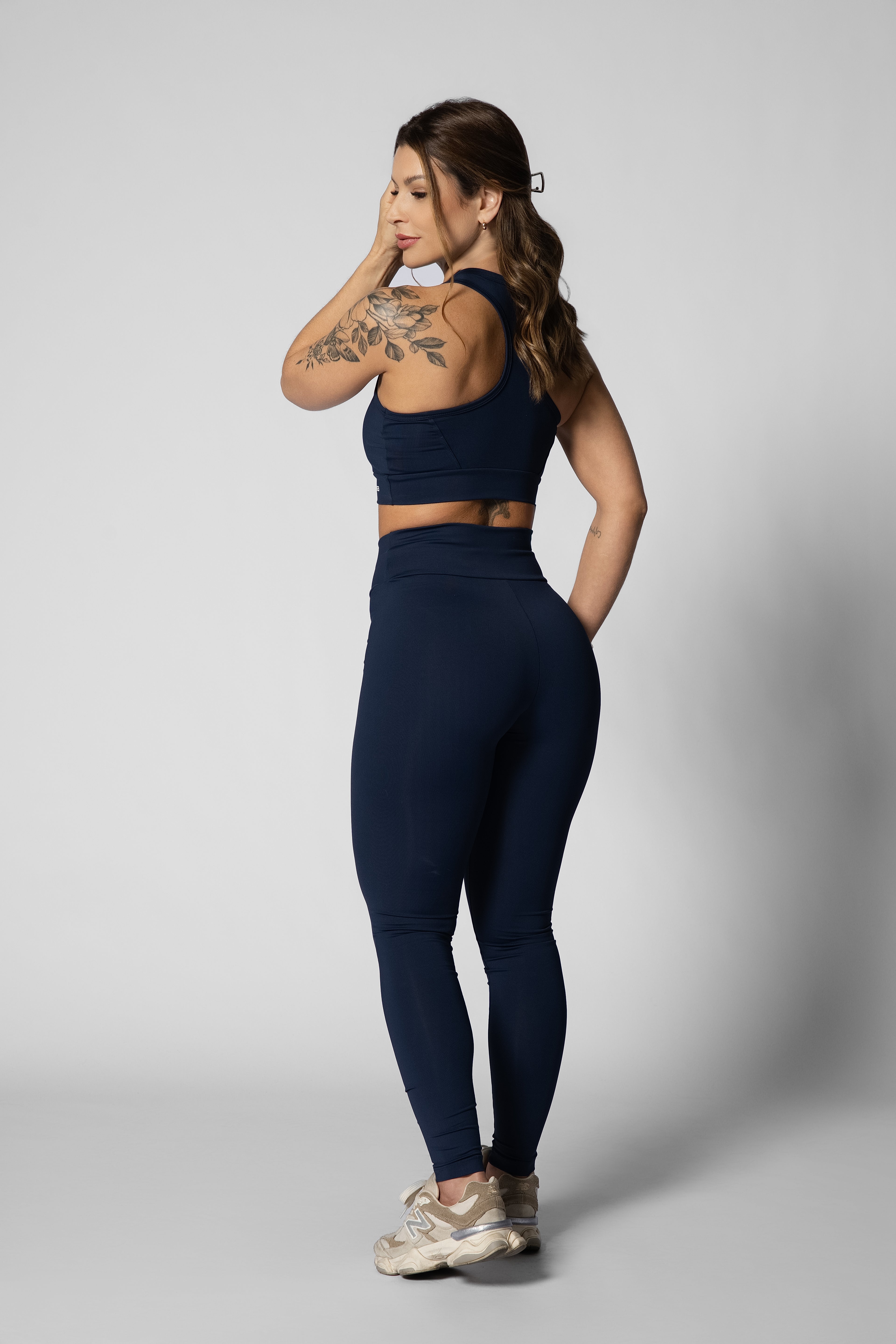 Legging de cós alto azul marinho